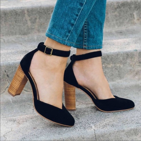 Soludos Shoes - SOLUDOS Collette Black Velvet d'Orsay Heels 8.5